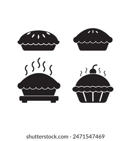 Pie icon vector illustration logo design