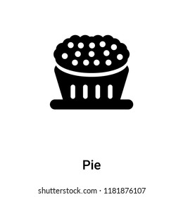 Pie icon vector isolated on white background, logo concept of Pie sign on transparent background, filled black symbol