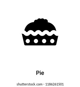 Pie icon vector isolated on white background, logo concept of Pie sign on transparent background, filled black symbol