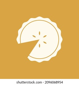Pie icon vector. Pie logo design.