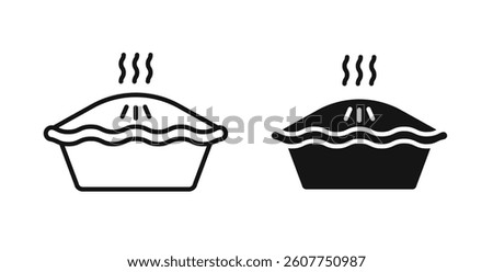 Pie icons in black fill and line style