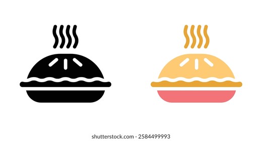 Pie icons pack in black and colored version