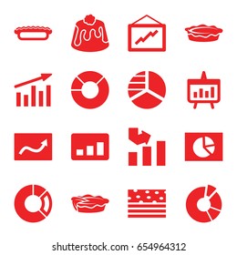 Pie icons set. set of 16 pie filled icons such as pie chart, graph