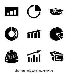 Pie icons set. set of 9 pie filled icons such as 