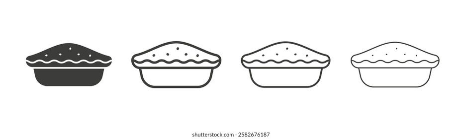 Pie icons set vectors graphic designs