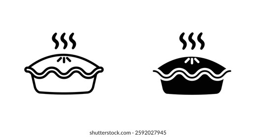 Pie icons. stroke line and black solid icons