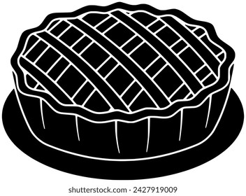 pie illustration food icon of cake logo thanksgiving vector pastry dessert or holiday sweet homemade traditional autumn fall tart pumpkin apple fruit crust bakery american cream cinnamon slice graphic