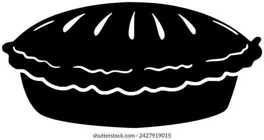 pie illustration food icon of cake logo thanksgiving vector pastry dessert or holiday sweet homemade traditional autumn fall tart pumpkin apple fruit crust bakery american cream cinnamon slice graphic