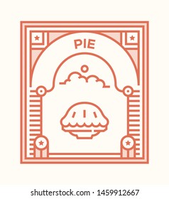 PIE AND ILLUSTRATION ICON CONCEPT