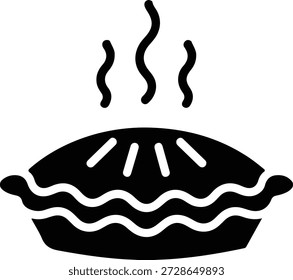 Pie illustration with rising steam vector