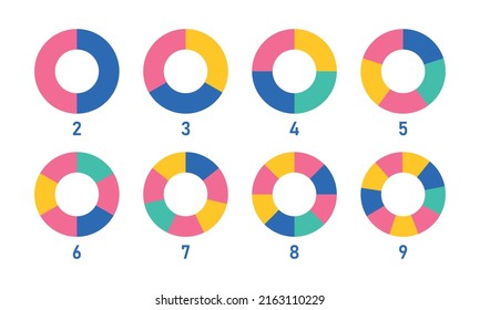 Pie infographic set. Progress diagram circle. Vector illustration