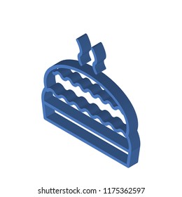 Pie isometric left top view 3D icon