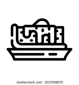 pie with jam dessert line icon vector. pie with jam dessert sign. isolated contour symbol black illustration