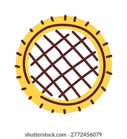 Pie Lattice Crust Top View Cartoon
