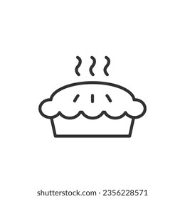 Pie line icon with editable stroke. Food symbol. Vector illustration.