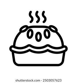 Icono de línea de pastel Ilustración Vector gráfico. Gráfico simple del Vector de la ilustración del elemento, conveniente para el App, los Sitios web, y las presentaciones aisladas en el fondo blanco