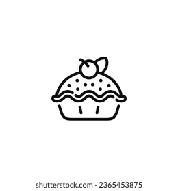 Pie line icon isolated on white background