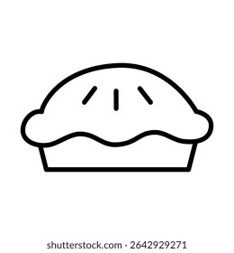 Pie line icon on white background.