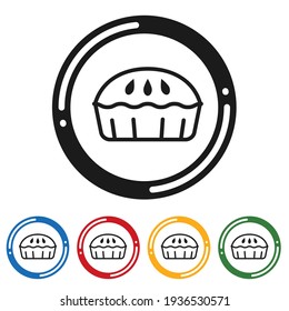 Juego de iconos de línea circular. ilustración vectorial de diseño plano en 5 colores opciones de diseño web