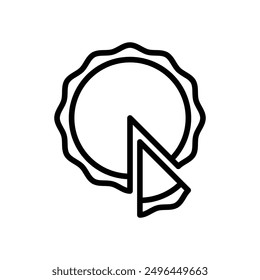 Pie line icon. Slice of pie. Flat design vector. Eps 10.