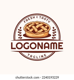 Pie logo template, suitable for restaurant, food truck, bakery and cafe