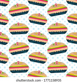 pie on plate seamless pattern vector illustration 