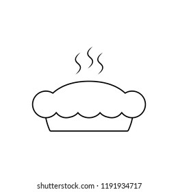 Pie outline vector icon or design element in thin line style