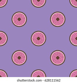 Pie pattern. Seamless vector flat food background