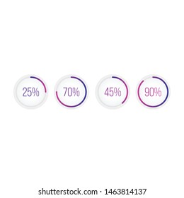 Pie percent charts isolated on white background. Percent Chart symbol modern simple vector icon for website design  mobile app  ui. Vector Illustration