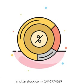 Pie, Percentage, Chart, Share Abstract Flat Color Icon Template