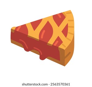 Pie piece with jam vector illustration