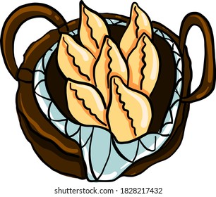 Pie con patata, ilustración, vector sobre fondo blanco
