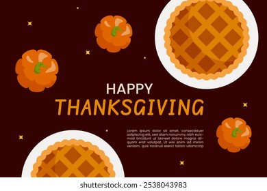 pie and pumpkin background for thanksgiving