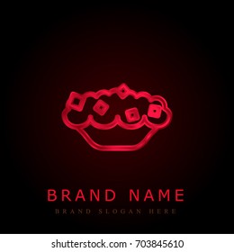 Pie red chromium metallic logo