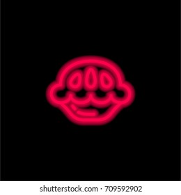 Pie red glowing neon ui ux icon. Glowing sign logo vector