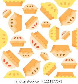 Pie Seamless pattern bakery product flat design