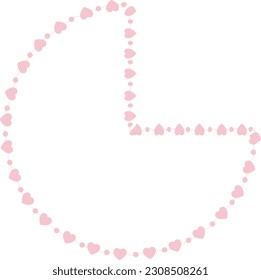 Pie Shape Pie frame flower border floral vector cute pink pastel decoration love pattern classic romantic photo frame design background wedding anniversary birthday valentine Christmas