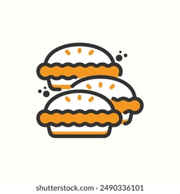 pie side icon, isolated icon theme bakery