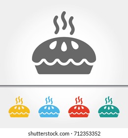 Pie Single Icon Vector Illustration