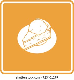 pie slice with ice cream ball sign