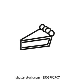 Pie slice line icon. Confectionary Pastry sweet course. Desserts concept. Vector illustration can be used for topics like bakery, restaurant, catering