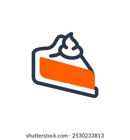 Pie Slice for Thanksgiving Day Purpose Vector Icon