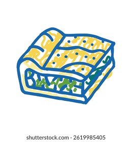 pie with spinach doodle icon sketch vector. pie with spinach sign. isolated symbol illustration