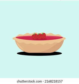 Pie with Strawberry Topping and Strawberry Jam