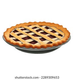 pie with style hand drawn digital painting illustration