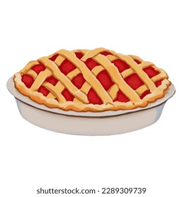 pie with style hand drawn digital painting illustration