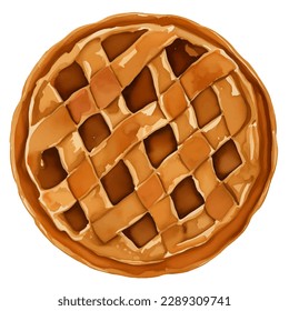 pie with style hand drawn digital painting illustration