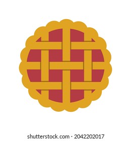 Pie, sweet desert icon. Vector illustration in flat style. Isolated on white background.