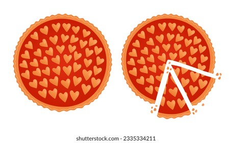 Vista de arriba. Platos de pastelería de pastelería y pastelería cocinados ilustraciones vectoriales exactas