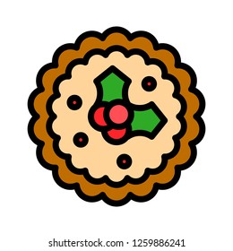 Pie vector, Chirstmas menu filled design editable outline icon